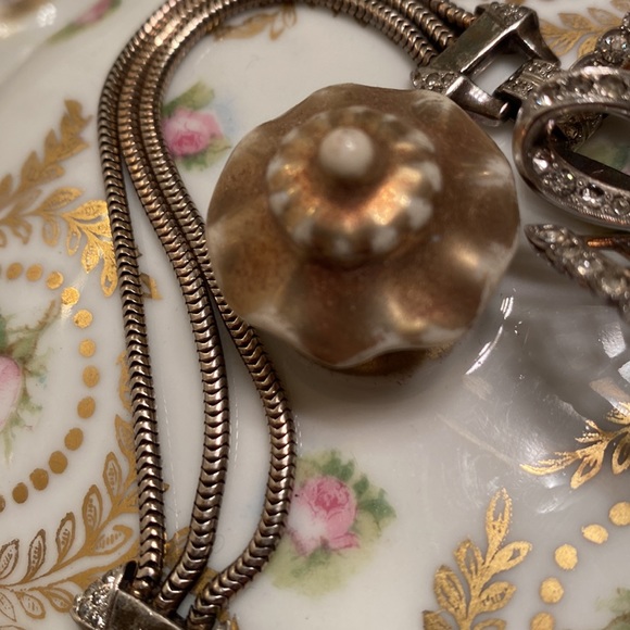 Sterling Mazer bracelet w/green rhinestone in center of flower 6 3/4” Vintage - Picture 10 of 17